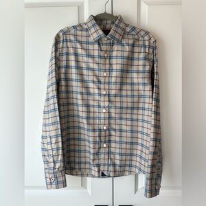UNTUCKit Men’s Avesso Regular Fit Plaid Tan Button Down Shirt (Size S)